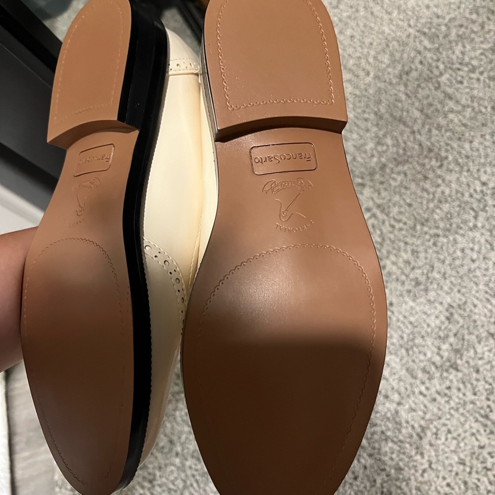 Franco Sarto Cream Flats with Elastic Straps - Picture 3 of 4